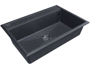 Мойка гранитная Paulmark STEPIA 80, мойка, гранит, графит + STEP, ролл-мат, брашированная нержавеющая сталь pm117551-dg+r375-bs