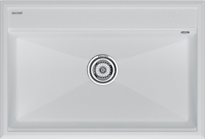 Мойка гранитная Paulmark STEPIA 80, мойка, гранит, белый + ADVANCE, коландер, нержавеющая сталь брашированная pm117551-wh+a375-bs