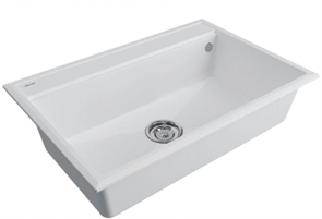 Мойка гранитная Paulmark STEPIA 80, мойка, гранит, белый + STEP, ролл-мат, брашированная нержавеющая сталь pm117551-wh+r375-bs