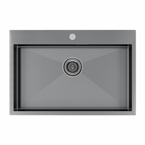 Мойка из нержавеющей стали Paulmark KRONER 75, мойка, нержавеющая сталь, вороненая сталь pm217551-gm