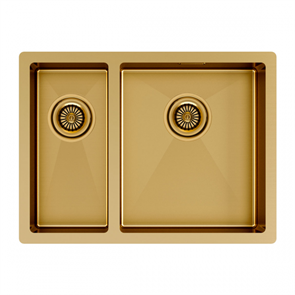 Мойка из нержавеющей стали Paulmark GERBERG 59/2S UNI, мойка, нержавеющая сталь, брашированное золото, правая pm225944-bgr