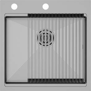 Мойка из нержавеющей стали Paulmark KRONER-PRO, мойка, нержавеющая брашированная сталь + PRO, ролл-мат pm705151-bs+r405-bs