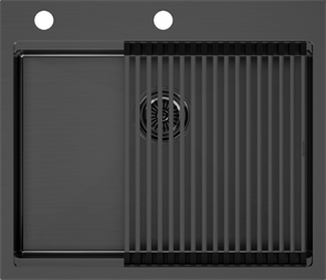 Мойка из нержавеющей стали Paulmark KRONER-PRO 59, мойка, нержавеющая сталь, вороненая сталь pm705951-gm