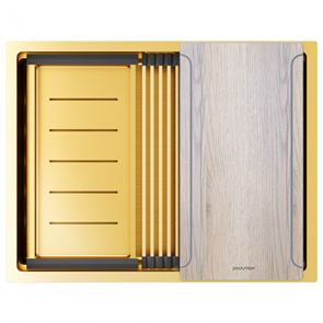 Paulmark NEXT-MULTI SINK 58 UNI, мойка, нержавеющая сталь, брашированное золото pm785845-bg