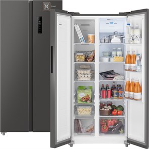 Холодильник Weissgauff WSBS 500 Inverter NoFrost Dark Grey 433048
