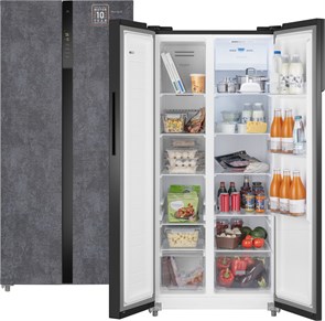 Холодильник Weissgauff WSBS 500 Inverter NoFrost Rock Glass 433053