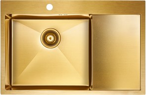 Мойка из нержавеющей стали Paulmark KRONER 78F, мойка, нержавеющая сталь, брашированное золото pm217851-bgl