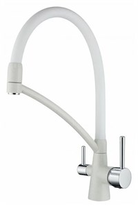 Смеситель для кухни Paulmark SIEGEN хром, белый шланг si213111-crw
