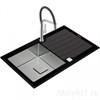 Teka DIAMOND RS15 1B 1D 86 BLACK, мойка, нержавеющая сталь/черное стекло 115100011 - фото 118122