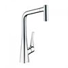 Смеситель Hansgrohe Metris 14820800, для кухни с выдвижным изливом, цвет сталь 14820800 - фото 185665