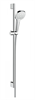 Душевой гарнитур Hansgrohe 26590400 Croma Select E Multi, штанга 90 см, корпус хром, лицевая часть белая, 3 режима струи 26590400 - фото 187993