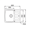 Кухонная мойка Franke AZG 611-62 миндаль 114.0537.780 - фото 223930