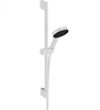 Душевой гарнитур Hansgrohe Pulsify Select S, лейка Relaxation 3 режима, белый матовый, диск графит, 24160700 24160700 - фото 228691