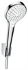 Душевой набор Hansgrohe Croma Select S Vario 26411400, шланг 160 см, корпус хром, лицевая часть белая, 3 режима струи 26411400 - фото 228928