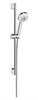 Душевой гарнитур Hansgrohe Crometta 100 Multi 26650400, корпус хром, лицевая часть белая, штанга 65 см, 3 режима струи 26650400 - фото 229006