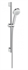 Душевой гарнитур Hansgrohe Crometta 100 Vario 26651400, штанга 65 см, корпус хром, лицевая часть белая, 4 режима струи 26651400 - фото 229007