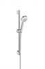 Душевой гарнитур Hansgrohe Crometta 100 1jet 26652400, штанга 65 см, корпус хром, лицевая часть белая, 1 режим струи 26652400 - фото 229008
