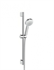 Душевой гарнитур Hansgrohe Crometta 100 Vario 26657400, штанга 90 см, корпус хром, лицевая часть белая, 4 режима струи 26657400 - фото 229012