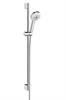 Душевой гарнитур Hansgrohe Crometta 100 1jet 26658400, штанга 90 см, корпус хром, лицевая часть белая, 1 режим струи 26658400 - фото 229014