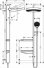 Душевой гарнитур Hansgrohe Rainfinity Showerpipe 360 26842000, 1 режим струи, корпус хром, лицевая часть черная 26842000 - фото 229047