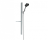 Душевой набор Hansgrohe Rainfinity 130 3jet 27672000 Unica 900 Casetta EcoSmart, корпус хром, лицевая часть черная, 3 режима струи 27672000 - фото 229212