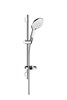 Душевой гарнитур Hansgrohe Raindance Select S 150 3iet с мыльницей 27802400, штанга 65 см, корпус хром, лицевая часть белая, 3 режима струи 27802400 - фото 229233