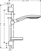 Душевой гарнитур Hansgrohe Raindance Select S 150 3iet с мыльницей 27802400, штанга 65 см, корпус хром, лицевая часть белая, 3 режима струи 27802400 - фото 229238
