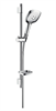 Душевой гарнитур Hansgrohe Raindance Select 150 3jet 27856000, корпус хром, лицевая часть белая 150 мм 27856000 - фото 229251