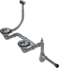 Двойной сифон для мойки Omoikiri для полуторачашевых моек со скрытым переливом WK-1,5-S-IN 4998039 - фото 23250