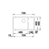 Blanco Subline 700-U Level, мойка, гранит, антрацит 523538 - фото 240525