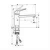 Смеситель Hansgrohe Focus M42, для кухонной мойки, цвет нержавеющая сталь, 71806800 71806800 - фото 242399