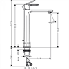 Смеситель для раковины Hansgrohe Rebris 72581000 E, с донным клапаном, хром глянцевый 72581000 - фото 242519