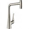Смеситель Hansgrohe Metris Select 73820800, для кухонной мойки, с вытяжным изливом, цвет нержавеющая сталь 73820800 - фото 244314