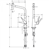 Смеситель Hansgrohe Metris Select 73820800, для кухонной мойки, с вытяжным изливом, цвет нержавеющая сталь 73820800 - фото 244315
