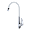 Смеситель Lemark Linara LM0415C-White для кухонной мойки, с гибким изливом, хром/белый lm0415c-white - фото 265613