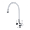 Смеситель Lemark Comfort LM3075C-White для кухонной мойки, с подключением к фильтру питьевой воды, хром/белый lm3075c-white - фото 265769