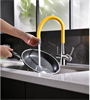 Смеситель Lemark Comfort LM3075C-Yellow для кухонной мойки, с подключением к фильтру питьевой воды, хром/желтый lm3075c-yellow - фото 265771