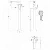 Смеситель напольный Lemark Bronx LM3744GM, для ванны, с душевым гарнитуром, графит lm3744gm - фото 265895
