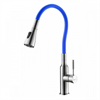 Смеситель Lemark Expert LM5082S-Blue для кухни с гибким изливом, хром/синий lm5082s-blue - фото 266109