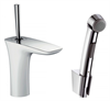Смеситель Hansgrohe PuraVida 15275400 для раковины с гигиеническим душем, белый/хром 15275400