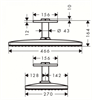 Верхний душ Hansgrohe Rainmaker Select, 460 x 270 мм, 1 режим струи, с держателем 24002400, белый/хром 24002400