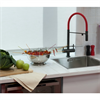 Смеситель для мойки Omoikiri Kanto PVD-GM (4994013) вороненая сталь/красный гибкий шланг 4994013