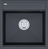 Мойка гранитная Paulmark STEPIA 50, мойка, гранит, антрацит + ADVANCE, коландер, нержавеющая сталь брашированная pm115051-an+a375-bs