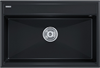 Мойка гранитная Paulmark STEPIA 80, мойка, гранит, черный металлик + ADVANCE, коландер, нерж. сталь брашированная pm117551-blm+a375-bs