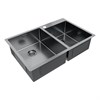 Мойка из нержавеющей стали Paulmark KRONER 78/2S, мойка, нержавеющая сталь, вороненая сталь pm237851-gm