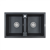 Мойка гранитная Paulmark TANDEM 80/2, мойка, гранит, черный металлик pm238150-blm