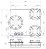 Газовая варочная панель Reginox PITT Модуль CIMA XL 3 конфорки 43474 43474