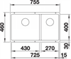 Мойка Blanco Subline 430/270-U Silgranit PuraDur 523152 темная скала 523152